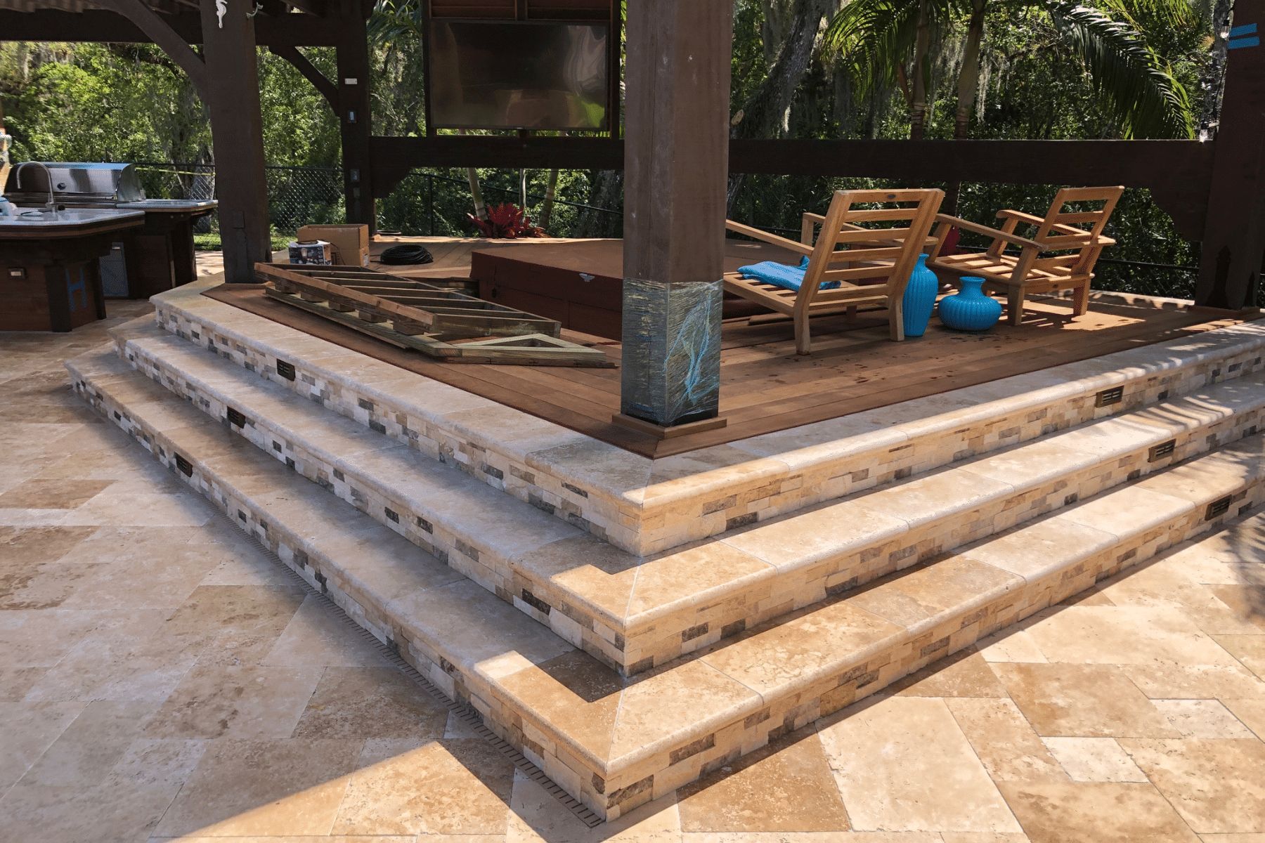 Travertine Pavers Patio Pup Pavers and Turf Florida
