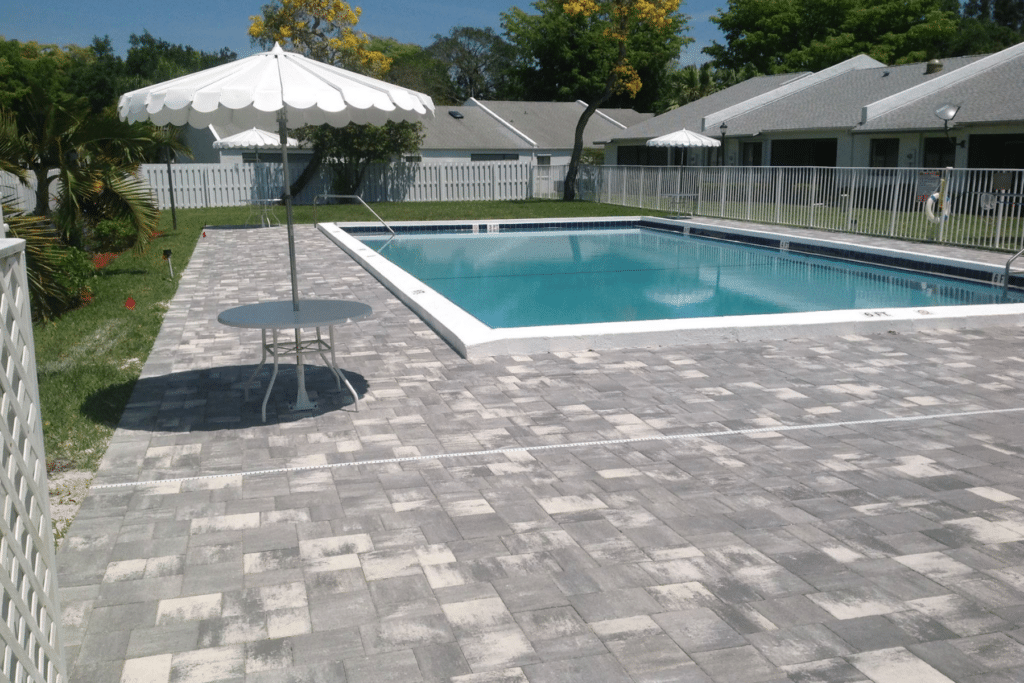 Brick Paver Services Community Pool Pup Pavers and Turf Florida