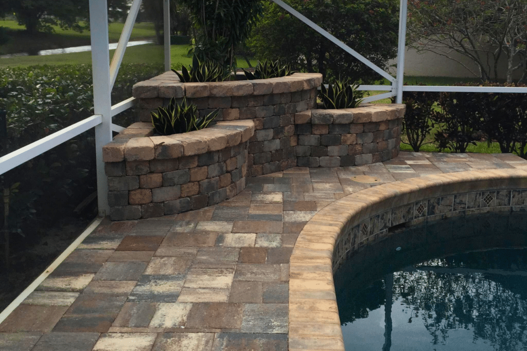 Brick Paver Services Pool Planter Home Pup Pavers and Turf Florida