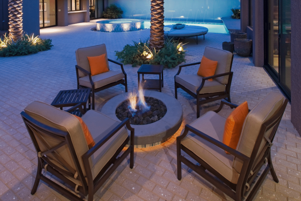 Fire Pit Paver Installation Commercial Project PUP Pavers and Turf Florida