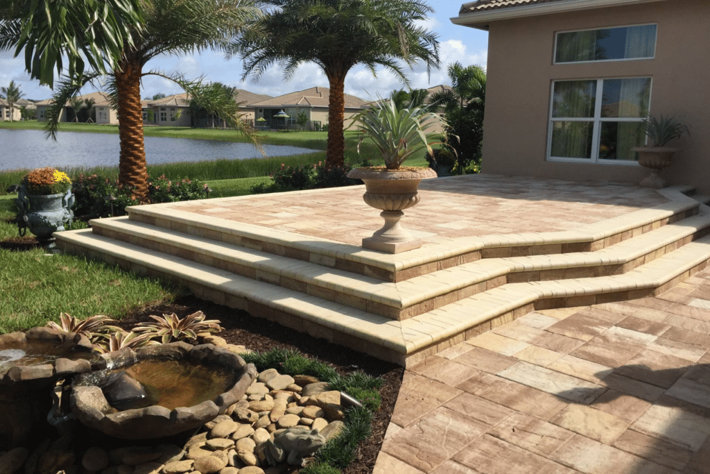 Paver Patios Stairs Pup Pavers and Turf Florida