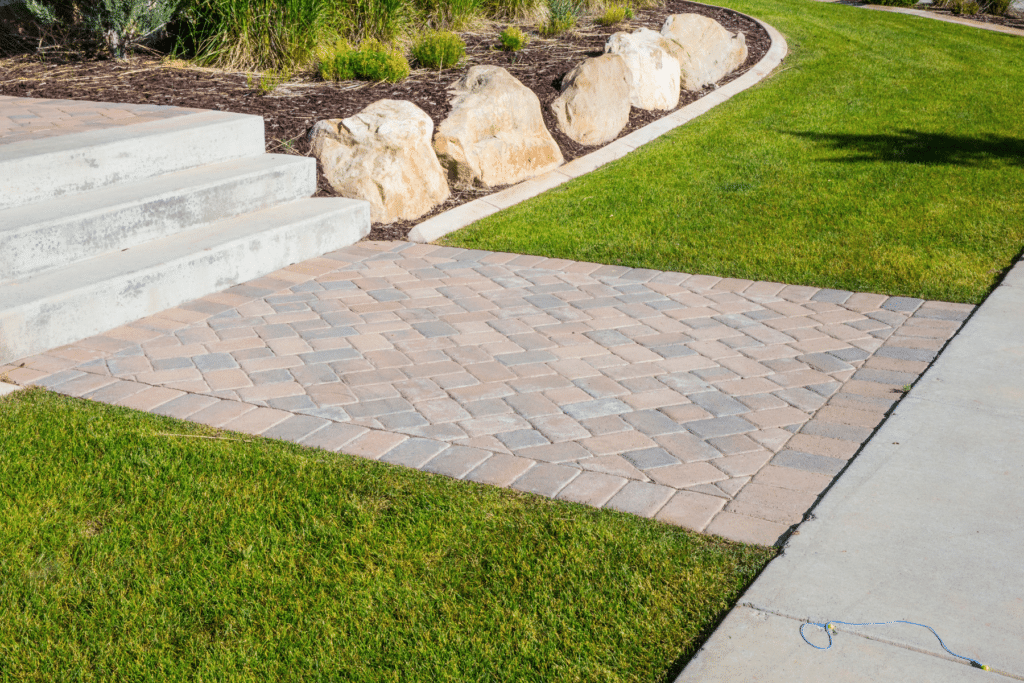 Paver Walkway Installation Stair Connector Pup Pavers and Turf Florida