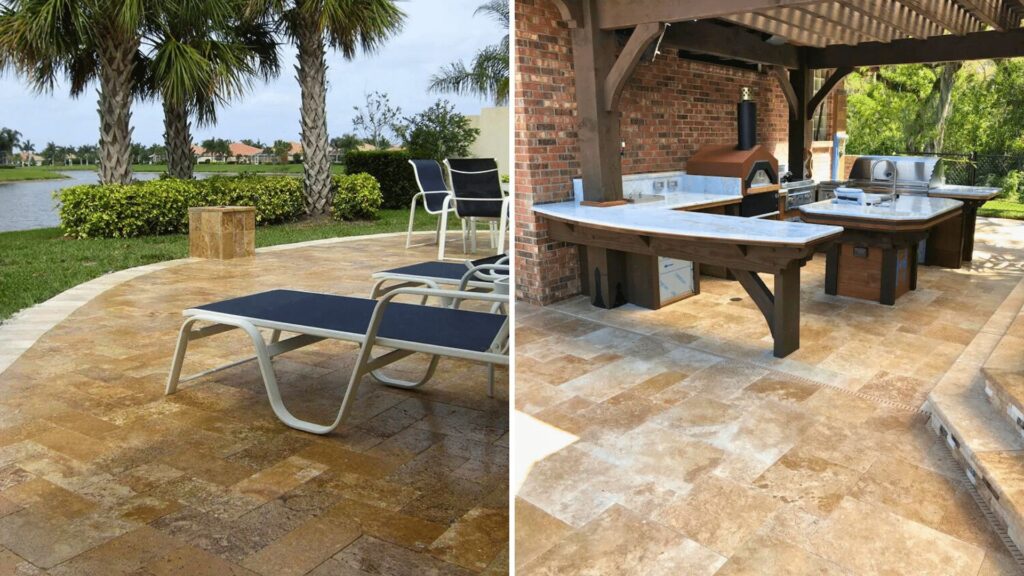 Design Tips for Travertine Pavers Colors Patterns Creative Ideas Florida PUP Pavers and Turf